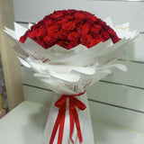 101 Red Roses Bouquet(White Wrapping)