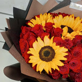 Red Roses Sunflower Bouquet