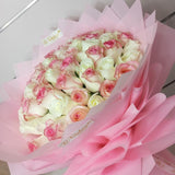 Light Pink N White Roses Bouquet