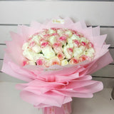Light Pink N White Roses Bouquet