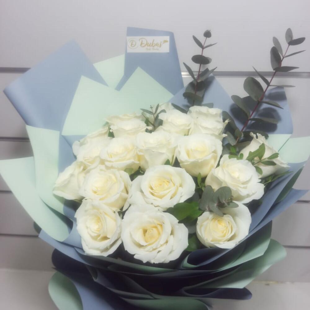 20 White Roses Bouquet