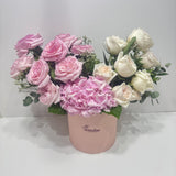 White and Pink Ohara Rose Arrangement