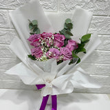 7 Purple Roses Bouquet