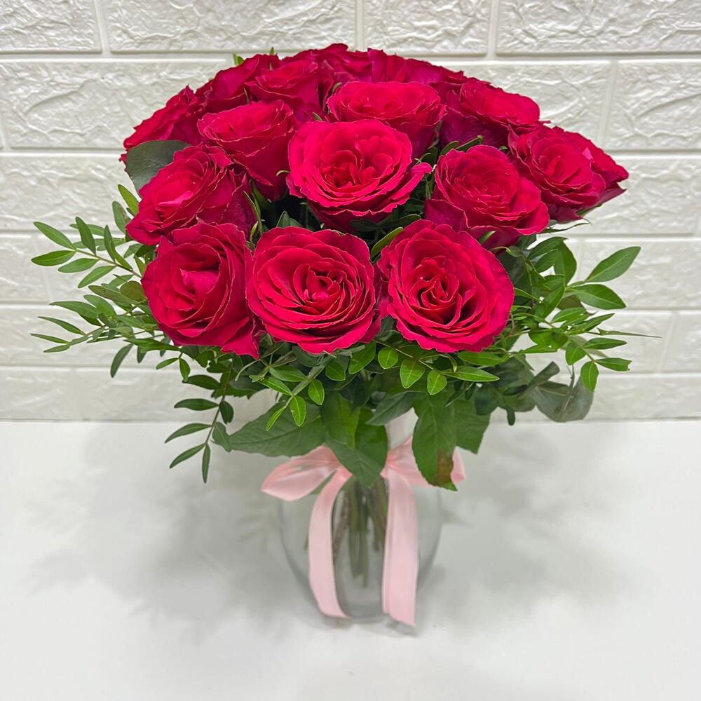 Dark Pink Rose Vase