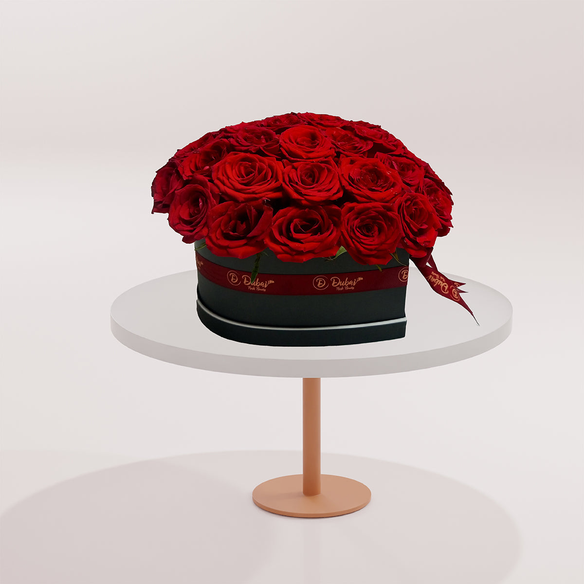 Heart Shaped with Red Rose Flower Box