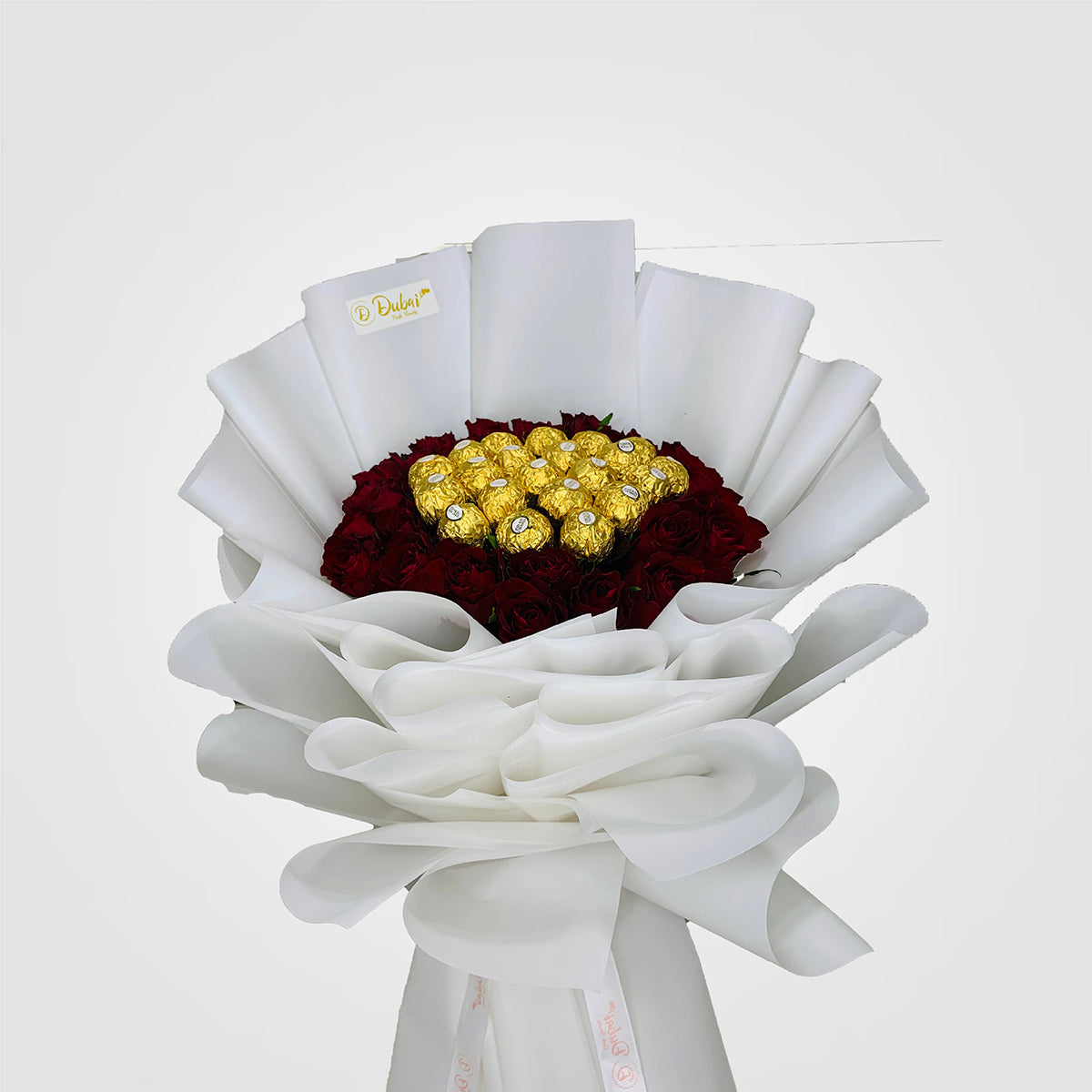 25 Red Roses with Chocolate Bouquet