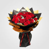 25 Red Roses Flower Bouquet with double rap