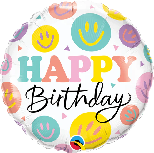Birthday Colorful Smiles Single Foil Balloon