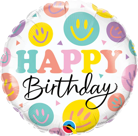 Birthday Colorful Smiles Single Foil Balloon