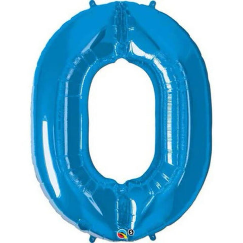 Blue Number Zero Helium Balloon
