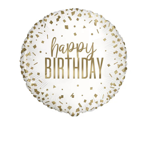Confetti Gold Birthday Single Foil Balloon