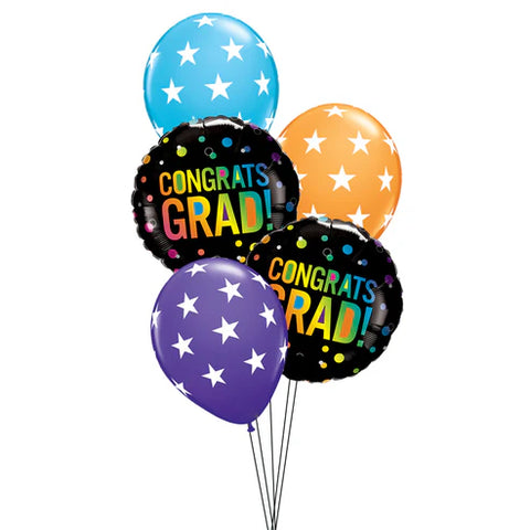 Congrats Grad Ombre Dots Balloon Floor Bouquet