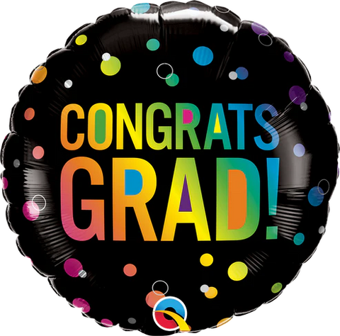 Congrats Grad Ombre Dots Single Foil Balloon