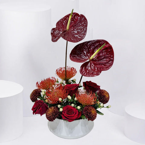 Crimson Ember Arrangement