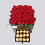 Red Roses N Ferrero Chocolate Box