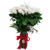 60 cm Long Stems 50 White Roses