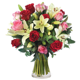 Love Cocktail-Roses and Lilies bouquet (5818672644260)