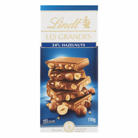 Lindt Les Grandes Milk Hazelnut Chocolate 150g (6656155320484)