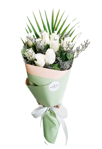 Elegant White Rose Arrangement