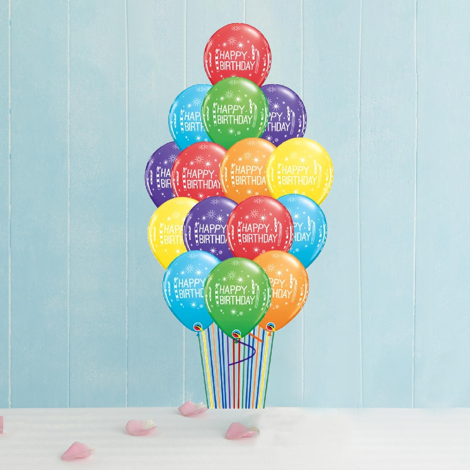 Birthday Candles & Starbursts Bouquet- 15 Pcs, With Weight (6827280433316)