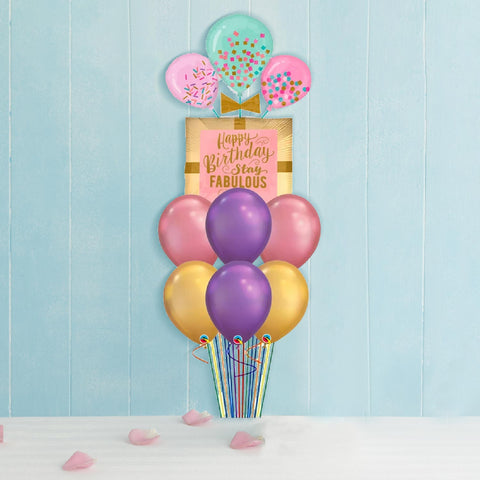 Fabulous Birthday Gift Chrome Balloons Bouquet (6827284856996)