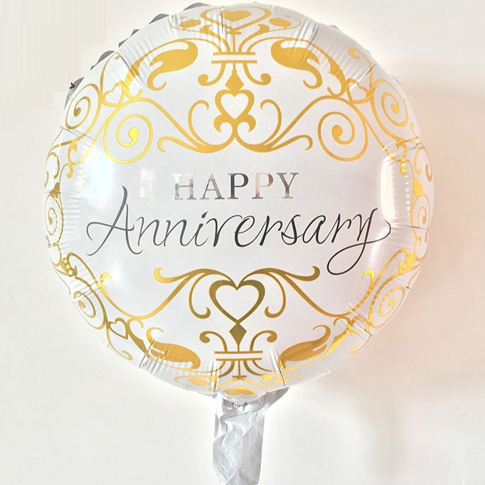 Happy Anniversary Balloon Golden