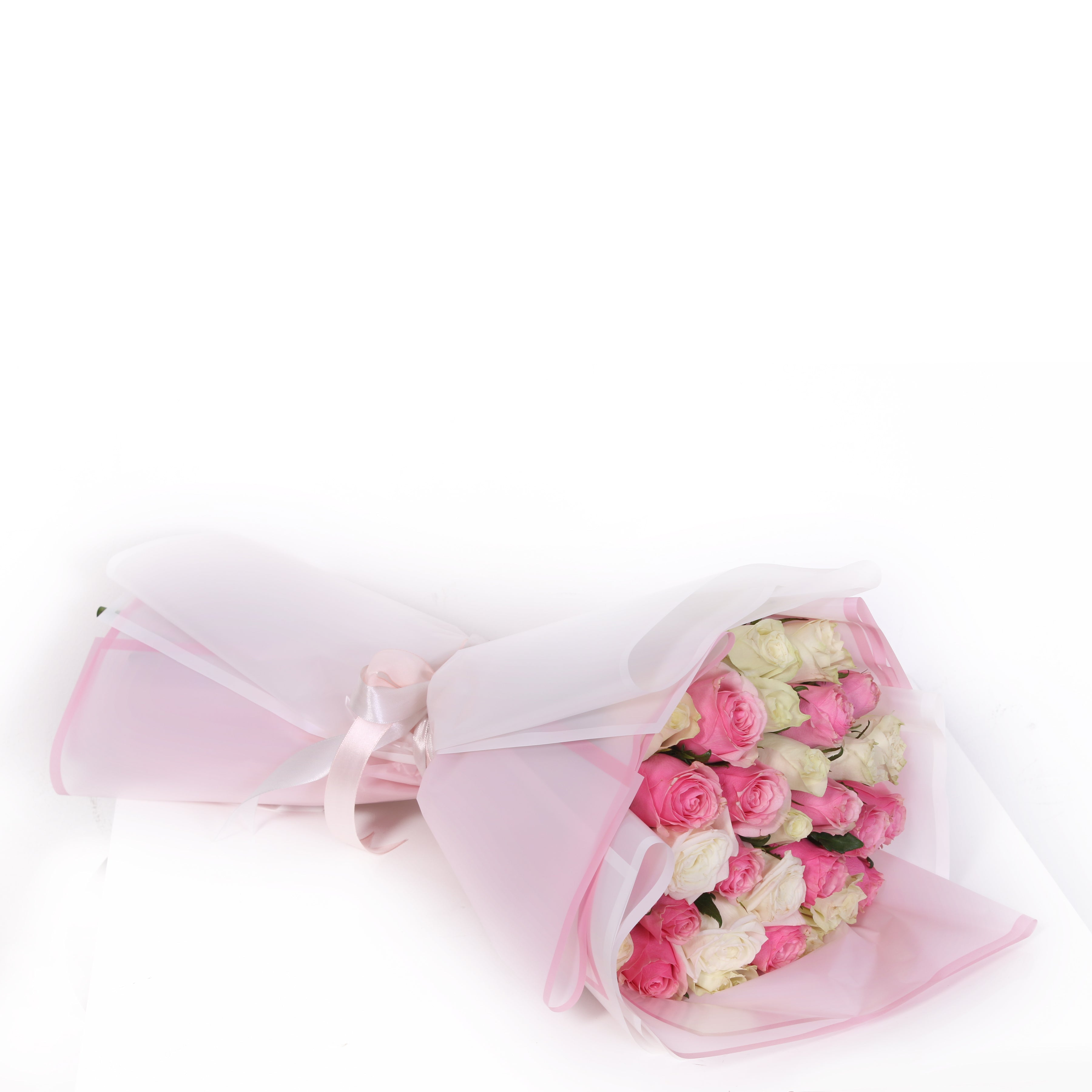 Pink & White Roses Bouquet (6837584953508)