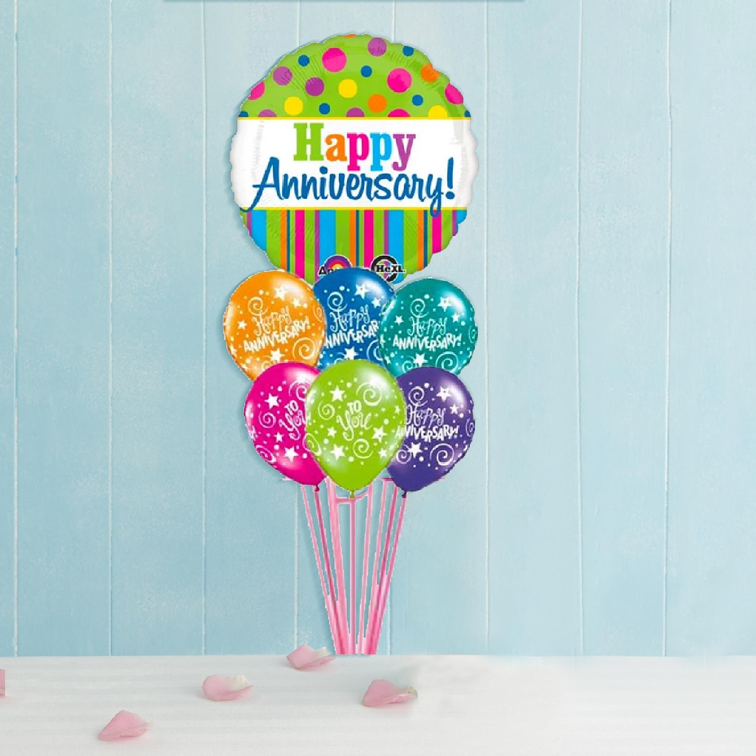 Jumbo Anniversary Big Polka Balloon Bouquet (6831296250020)