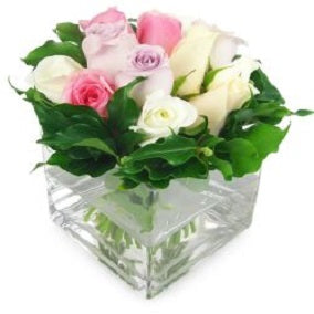 Mixed Pastel Rose Vase - FWR - Arabian Petals (2105965477946)