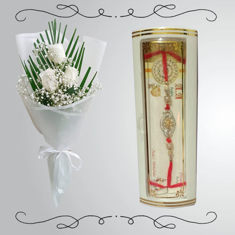 Rakhi with White Flowers