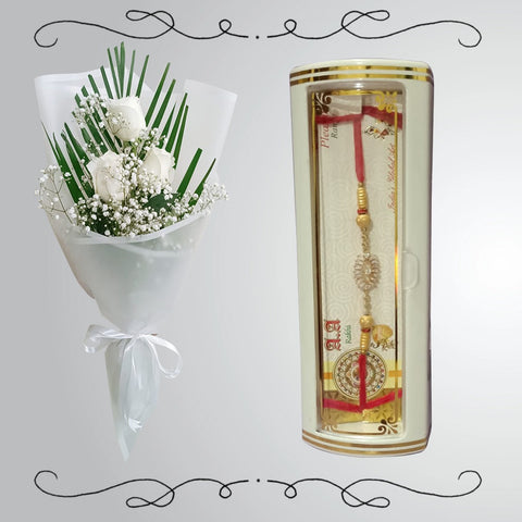 Rakhi with White Flowers