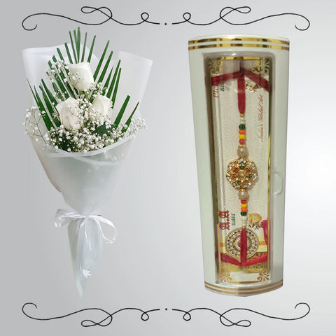 Rakhi with White Flowers