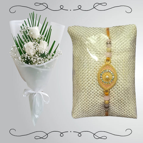 Rakhi with White Flowers