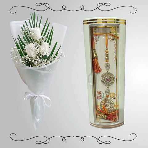 Rakhi with White Flowers