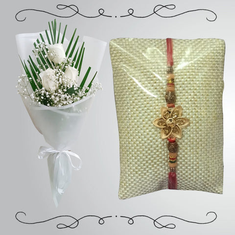 Rakhi with White Flowers