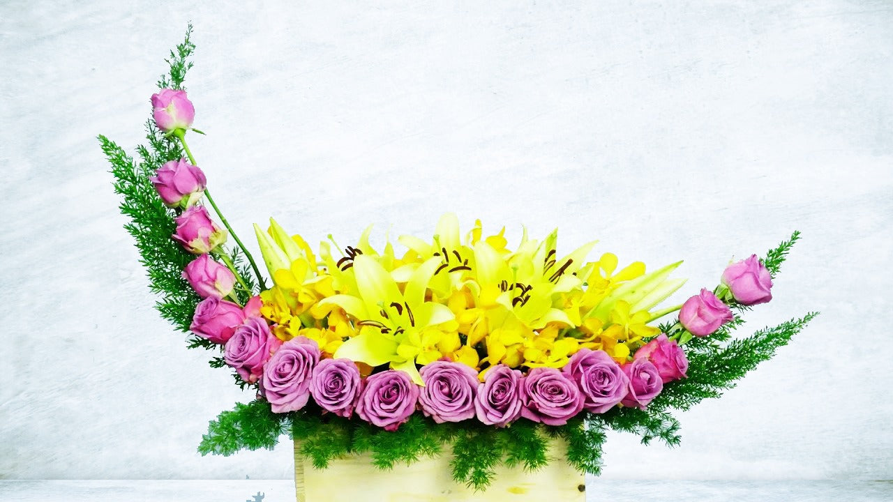 Purple & Yellow Arrangement