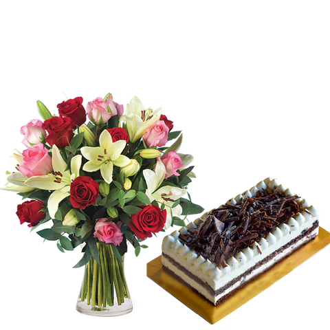 Fudge Cake & Love Cocktail-Roses and Lilies (5949095674020)