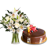 Choco Truffle & Innocent Love with Lilies and Roses (5956668883108)