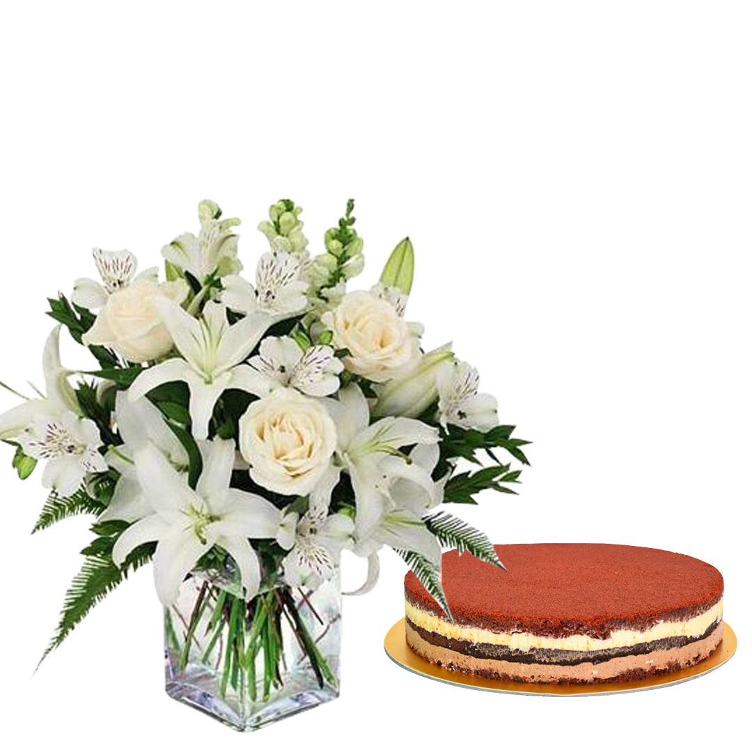 Noble Roses & Choco Red Velvet Cake (5956797825188)