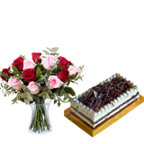 Love Actually-Red and Pink Roses & Fudge Cakes (5818584072356)