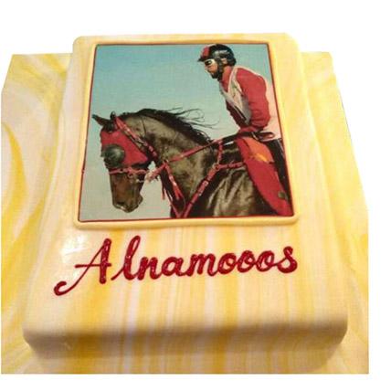 Horse Racing Photo Cake - Arabian Petals (1832385937466)