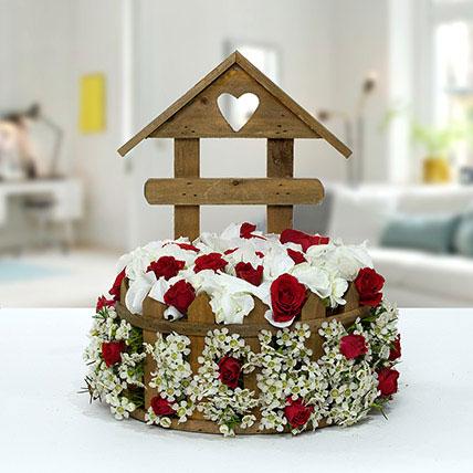 Rose N Hydrangea Flower Arrangement - FWR - Arabian Petals (1812073709626)