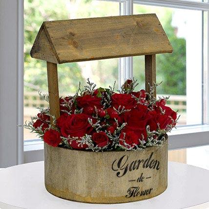Roses N Hypericum Well shaped Flower Arrangement - FWR - Arabian Petals (1628967272506)