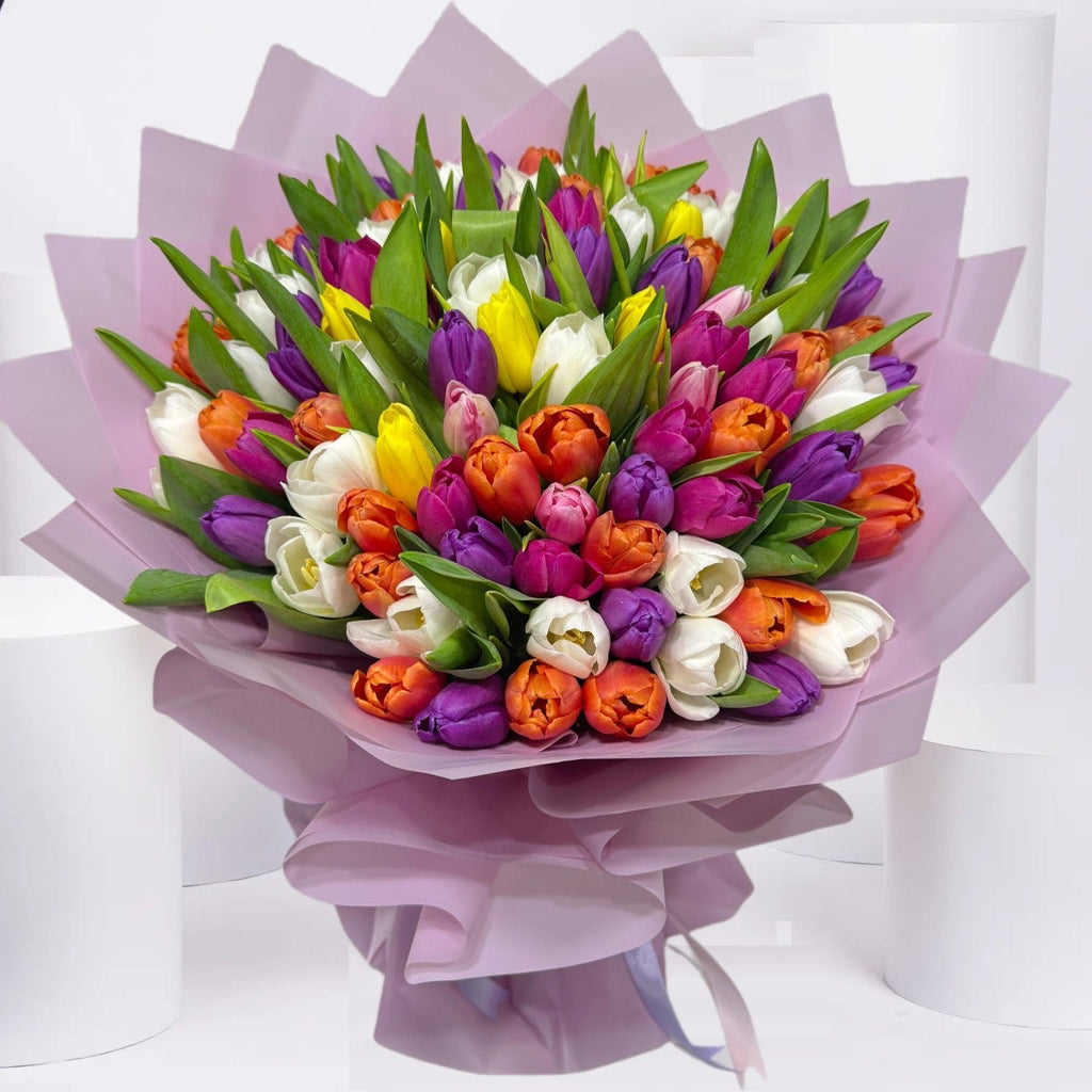 101 Mix Tulips Bouquet