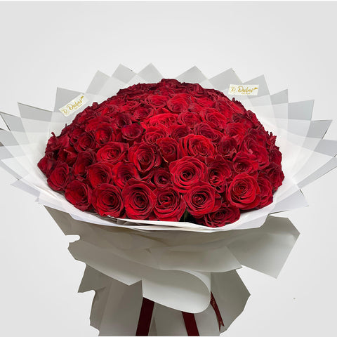 101 Red Roses  Bouquet(White)