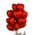11 Red Heart Shaped Balloons