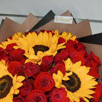 Red Roses Sunflower Bouquet