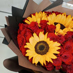 Red Roses Sunflower Bouquet