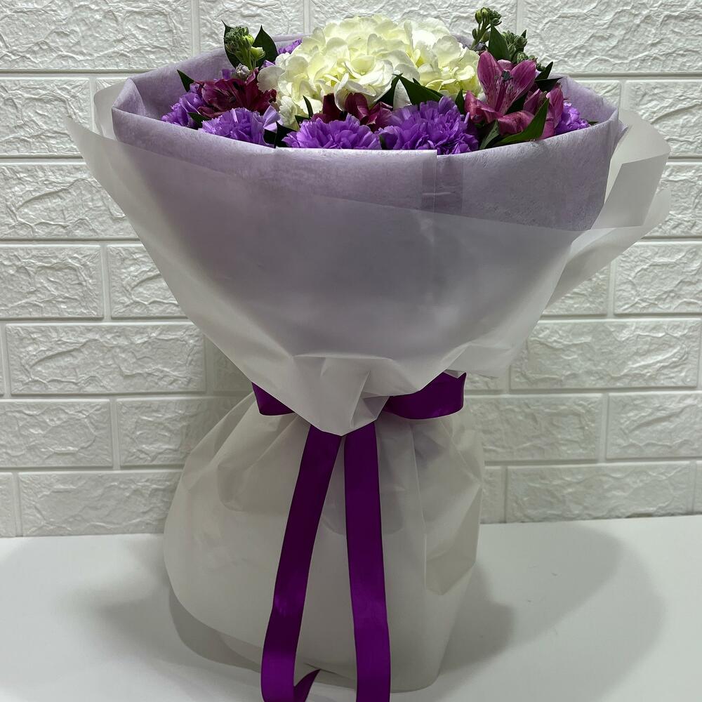 Purple Carnation Hydrangea Bouquet