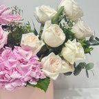 White and Pink Ohara Rose Arrangement